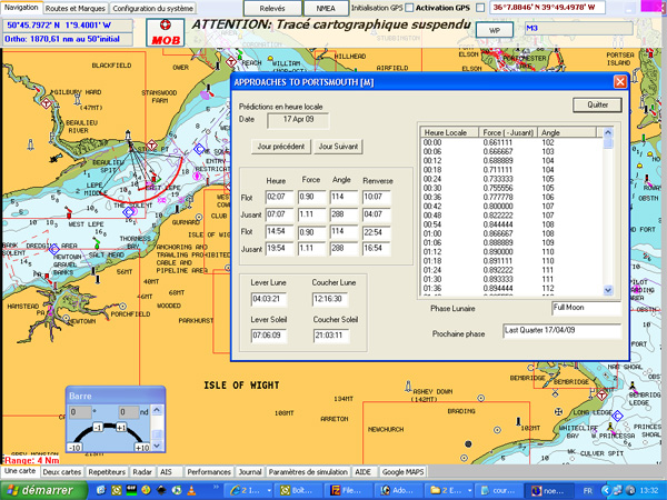courants avec Navionics